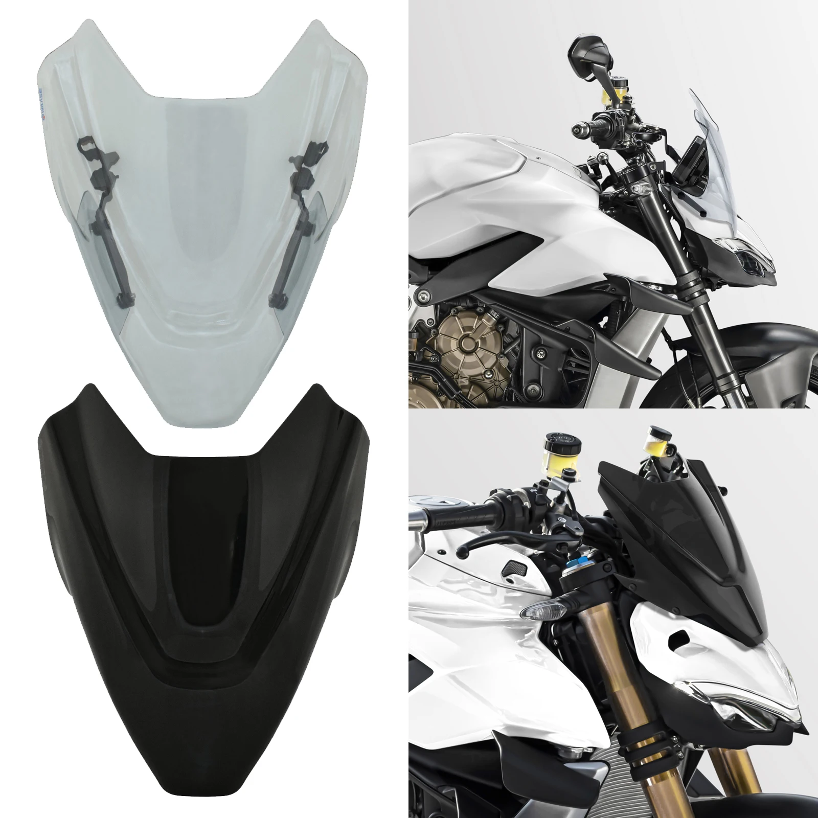 WAASE For Ducati Streetfighter V4 V4S SP2 2020 2021 2022 2023 2024 2025 Windscreen Windshield Wind Deflector Shield Visor Glass