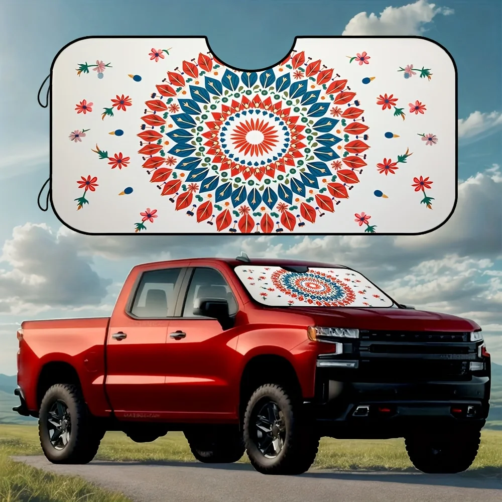 1pc Artistic Film Character Sun Shade, UV Protection & Heat Reduction Car Accessory - Foldable Accordion Style With Quick Deploy