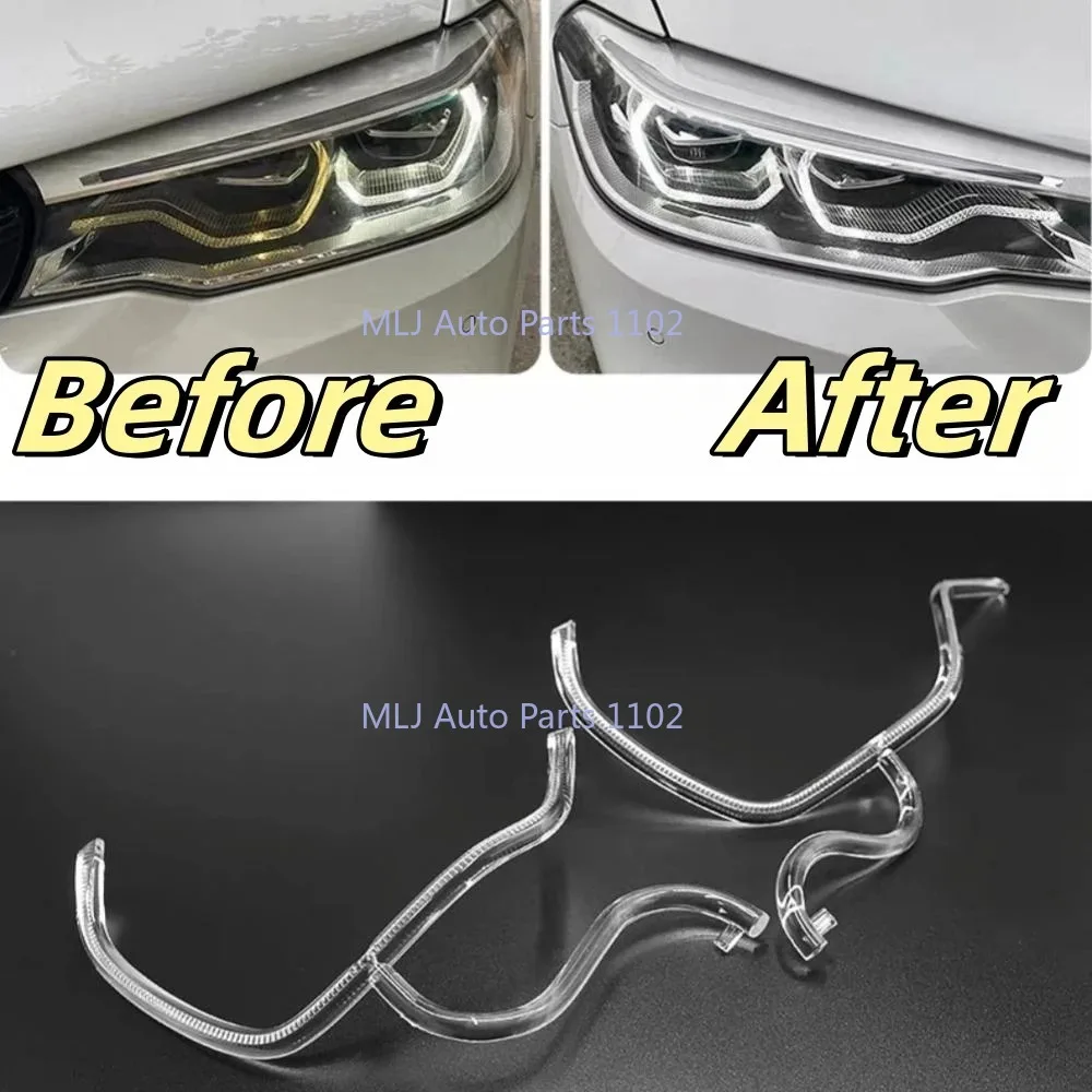 

Новинка для BMW 5 серии G30 G38 LCI 2018-2020, светодиодные DRL дневные ходовые огни, сменная фара, ангельские глазки, оргстекло