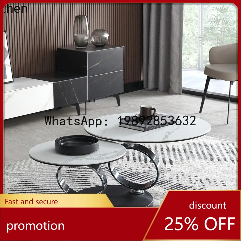 

Журнальный столик YFY Style из натурального камня, вращающийся, для небольшой квартиры, металлический, современный, для гостиной, домашний, телескопический, круглый, чайный столик