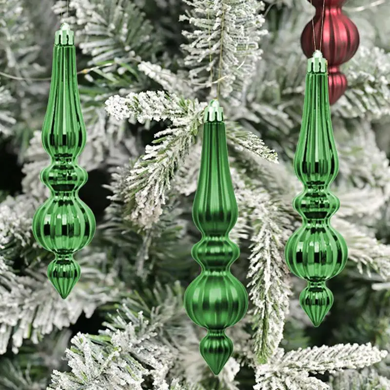 Christmas Finial Ornaments 6X Finials Drop Decorations Indoor Outdoor Decors Holiday Decoration For Mantel Tree Wedding