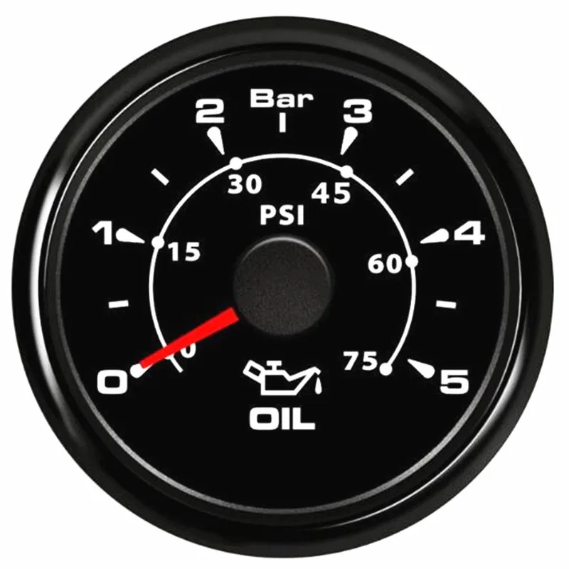 Auto 8 Kinds Backlight Color Oil Pressure Gauges 52mm 10-184ohm Mechanical Oil Pressure Sensors M10x1 NPT18 Senders 0-5b 0-10bar