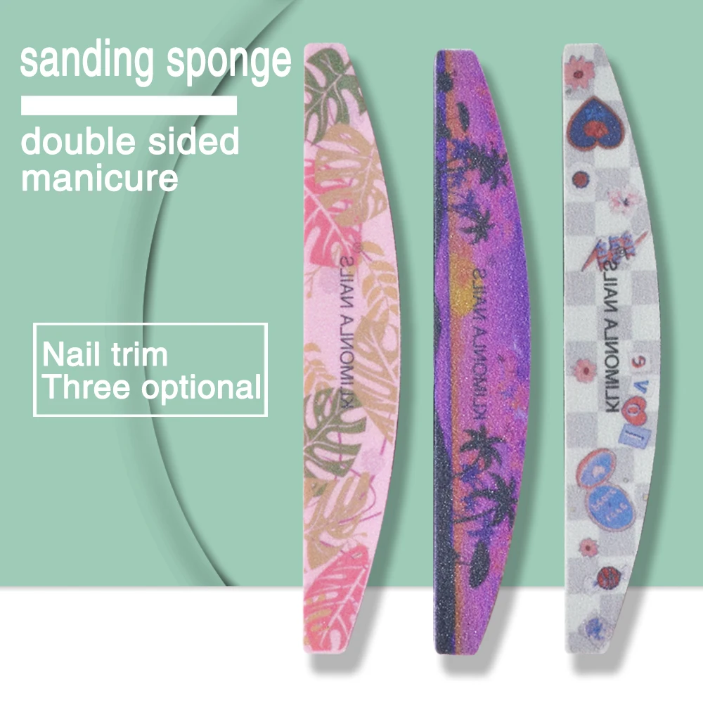 

3Pcs/Lot Halfmoon Double Side Nail Files Buffer 100/180 Polishing Grinding Manicure Pedicure Printing Nail Buffers File Tools