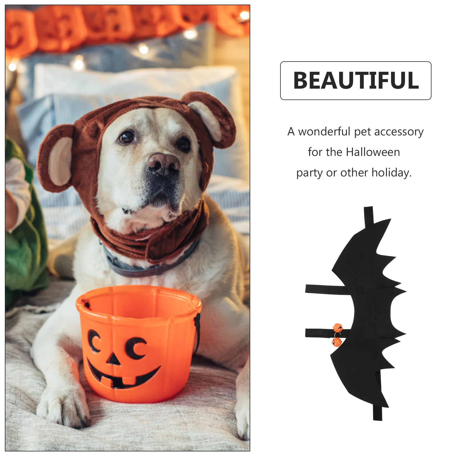 1Pcs Cat Dog Bat Wings Pet Costume Lightweight Adjustable Comfortable Halloween Cosplay Small Dogs Harness Pet Apparel