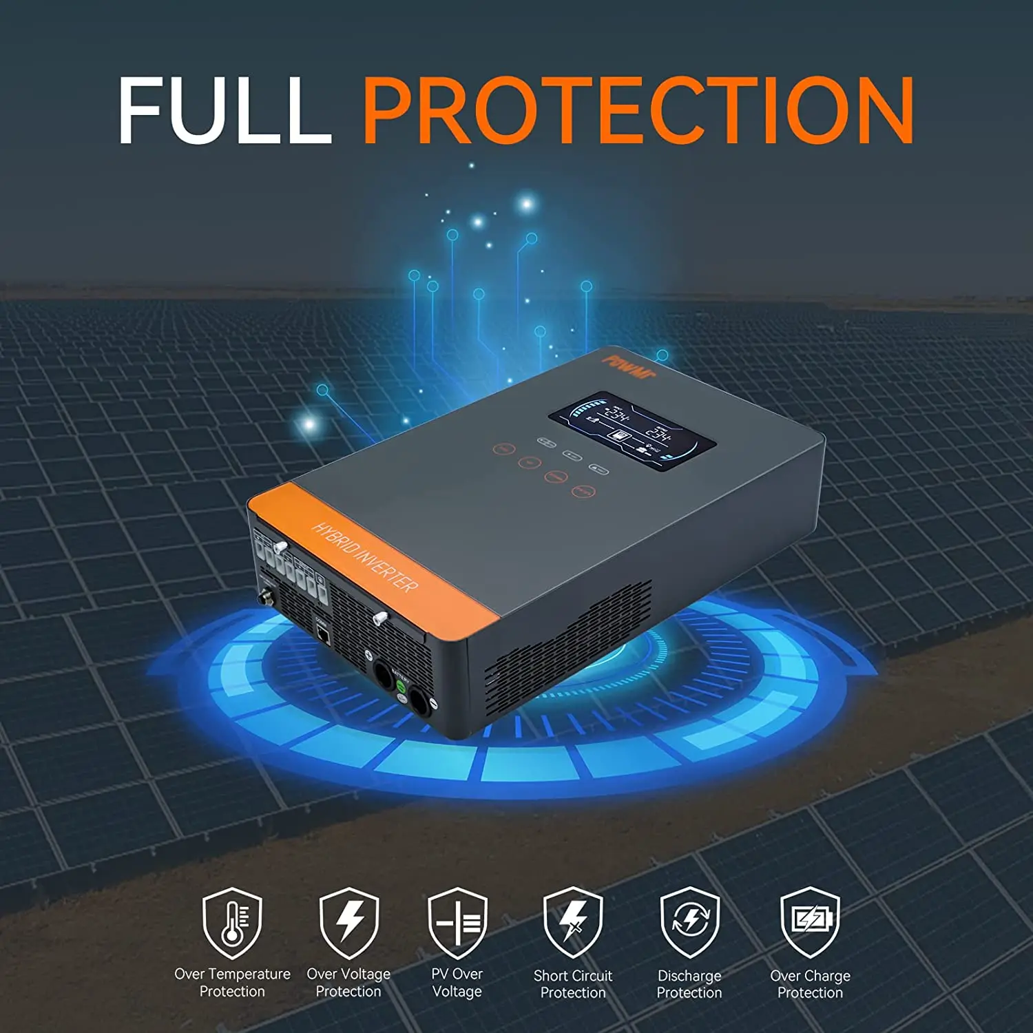 Imagem -06 - Powmr-inversor de Potência Híbrida Carga Solar Mppt Seno Puro On-grid Suporte Inversor Fora da Rede Lifepo4 kw 65 kw 24v 48v a 230v ac