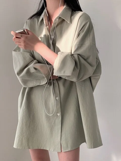 

Женская повседневная свободная блузка из смесового хлопка с эффектом похудения, на пуговицах, с принтом «Сердце», для комфортного ношения