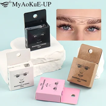 Tattoo Thread Eyebrow Marker Thread Tattoo Brows Ruler With Ink Positioning Mapping Line Box for Marking Symmetrical Eyebrows
