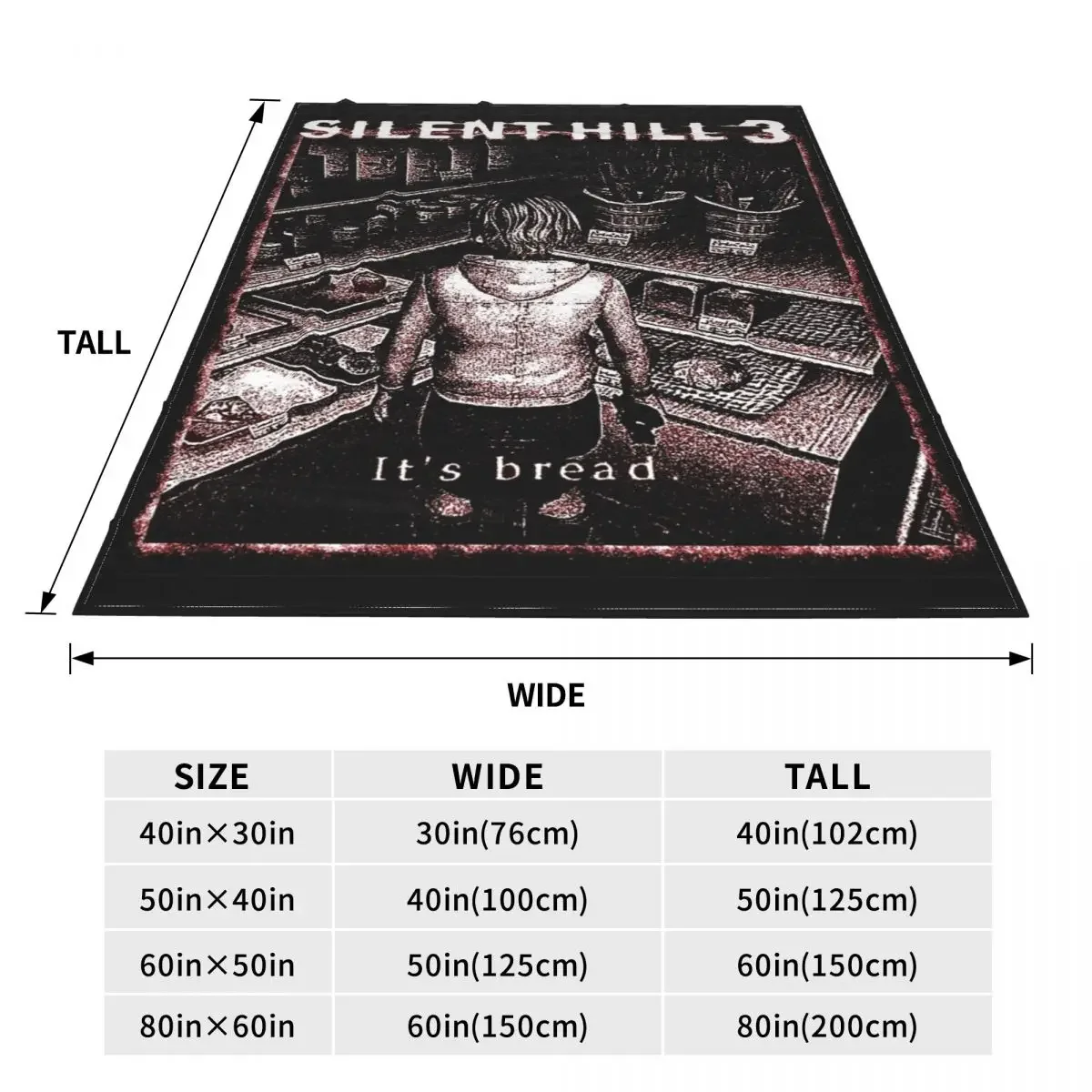 It's Bread Silent Hill 3 Throw Blanket Flannel Home Heather Throw Blankets Cozy Super Soft for Couch Bedspread view 4