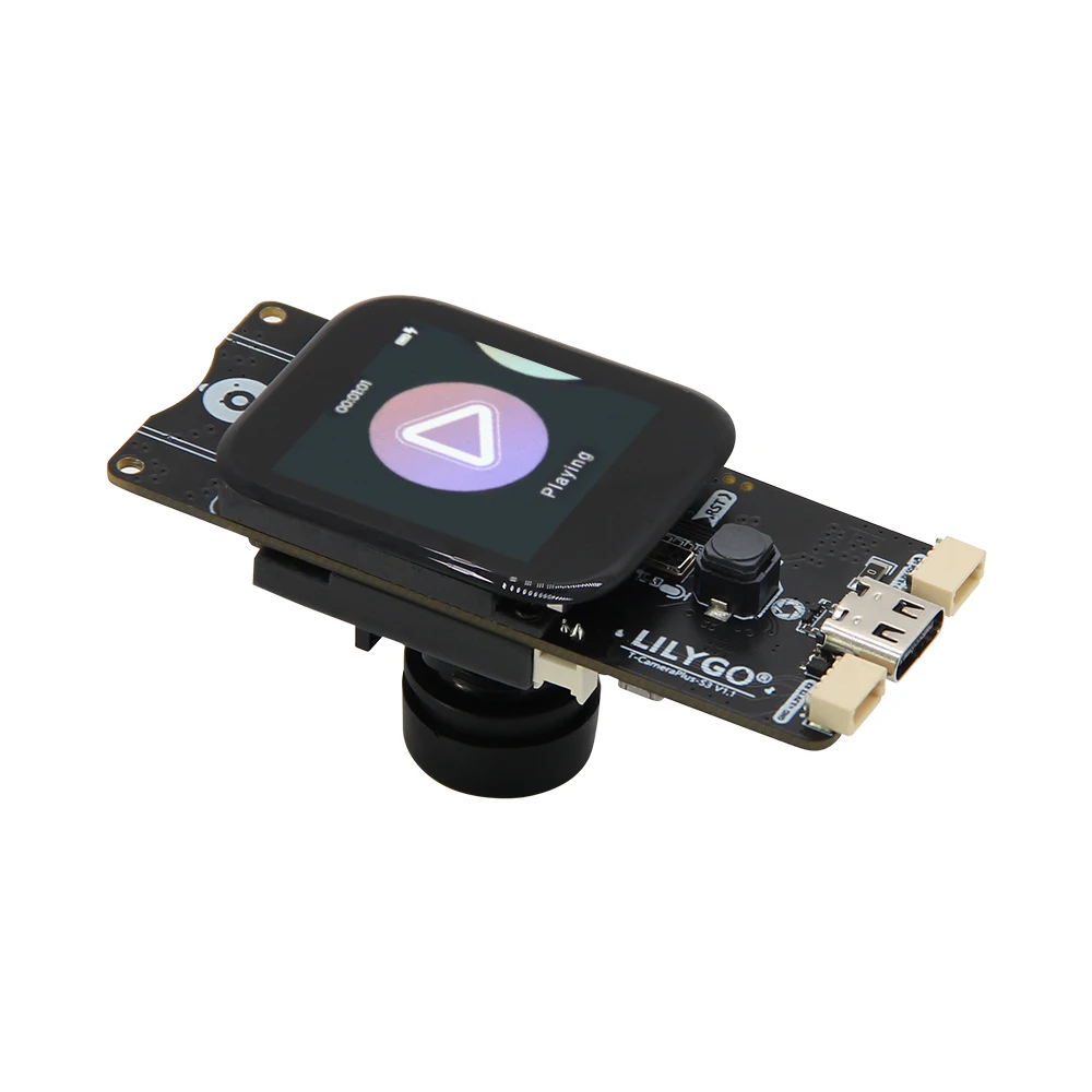 LILYGO® T-Camera-Plus-S3 ESP32-S3 Camera Development Board 2/5 Million Pixels IR-Cut Night Vision Module 1.3 Inch Touch Display