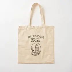 Farmer Homer Cotton Canvas Bag Reusable Foldable Shoulder Bag Tote Grocery Ladies Printed Fashion Shopper Unisex Designer