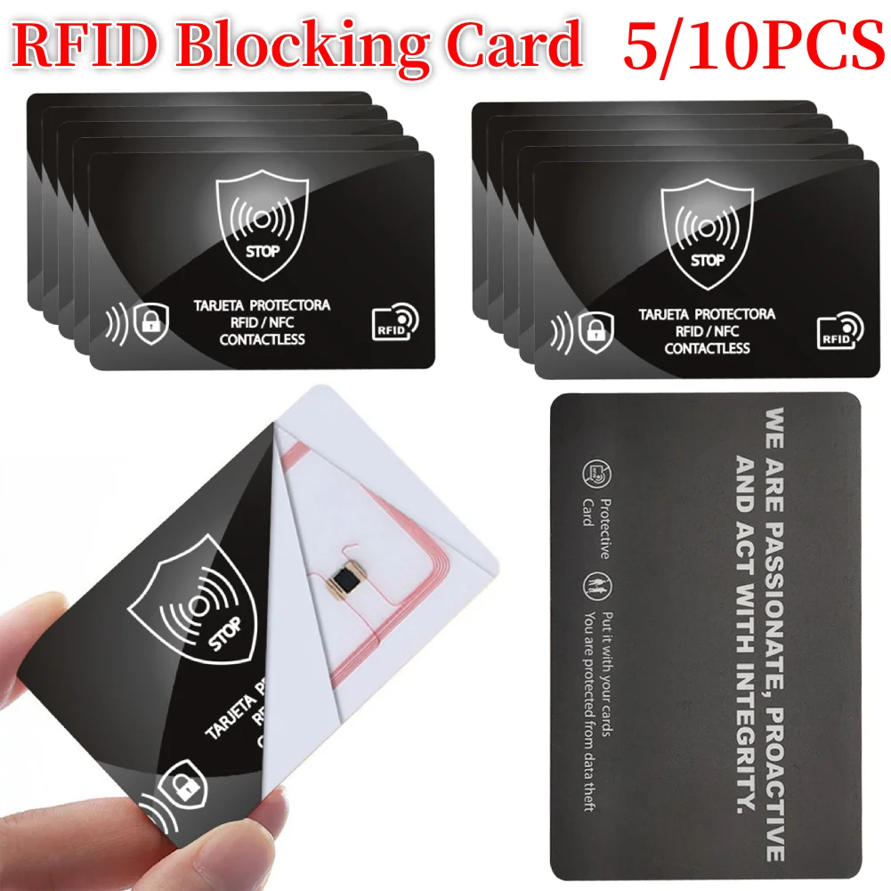 5/10 шт. RFID-блокирующая карта, одна карта защищает весь кошелек, RFID-блокировщик карт, NFC-блокирующая карта для чехла для паспорта, кошелька