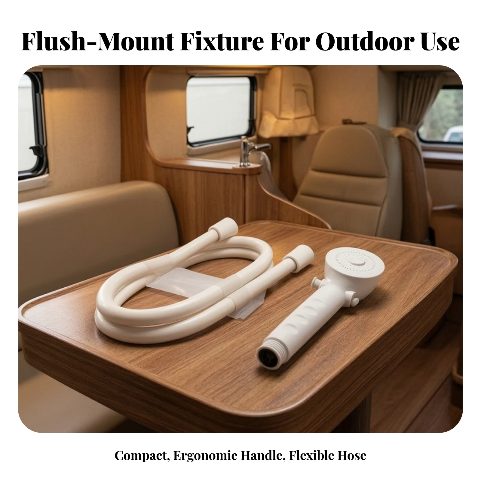 Handheld Shower Head with Hose Easy to Install Handheld Shower Head Bathroom Fixture Removable Long-Lasting for RV Owners, Yacht view 4