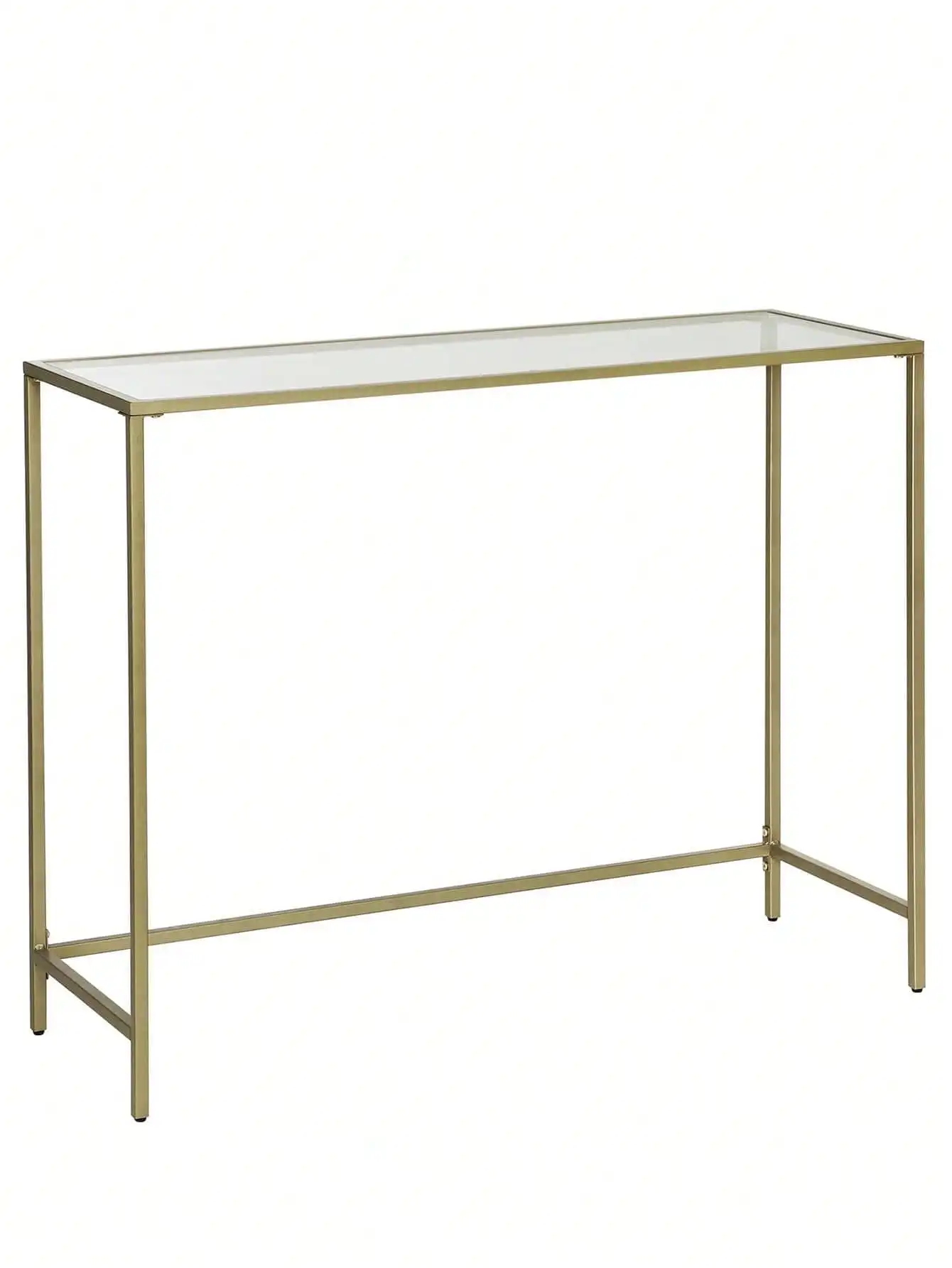 VASAGLE 39.4 Inches Console Table, Tempered Glass Sofa Table, Modern Entryway Table, Metal Frame, Easy To Assemble, Adjustabl