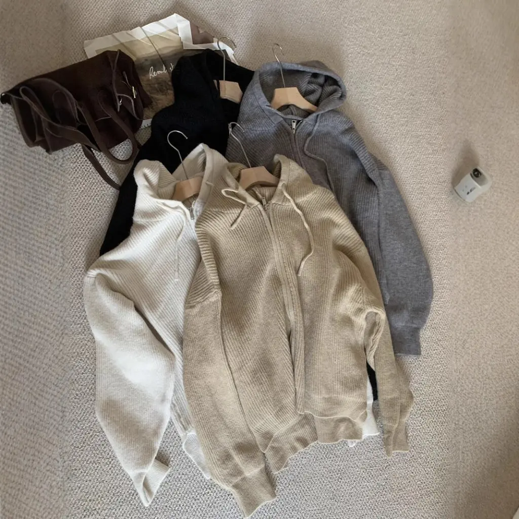 

Женский кардиган на молнии с капюшоном, свитер B2XH-092611, европейско-американский стиль, осенне-зимнее пальто для ленивого ветра, оптовая продажа