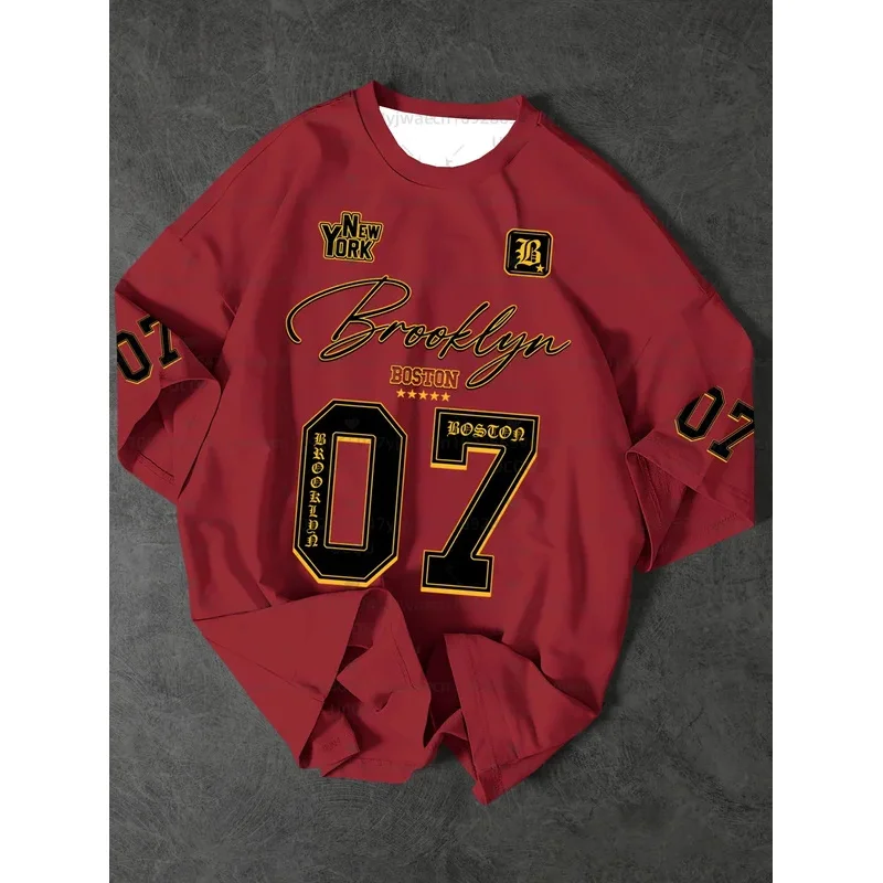 Men's sports shirt Brooklyn 07 short-sleeved printed T-shirt Summer graphic T-shirt plate-size women's sports T-shirt top image 5