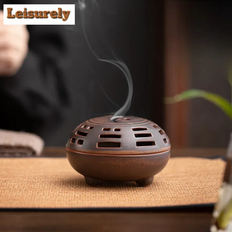 

Zen Tai Chi Incense Burner Retro Plate Aromatherapy Furnace Chinese Agarwood Indoor Censer Burner Holder Tea Table Ornaments