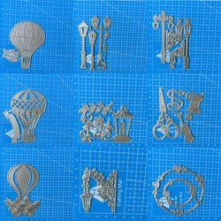 Hot Air Balloon street lamp heart scissors Metal stencil mold Cutting Dies scrapbook die cuts Album Paper Card Craft Embossing