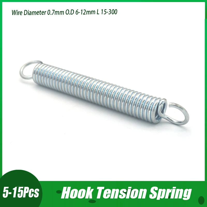 

Stainless Steel Open S Hook Tension Spring Tensile Springs Galvanized Stretching Spring Wire Diameter 0.7mm O.D 6-12mm L 15-300