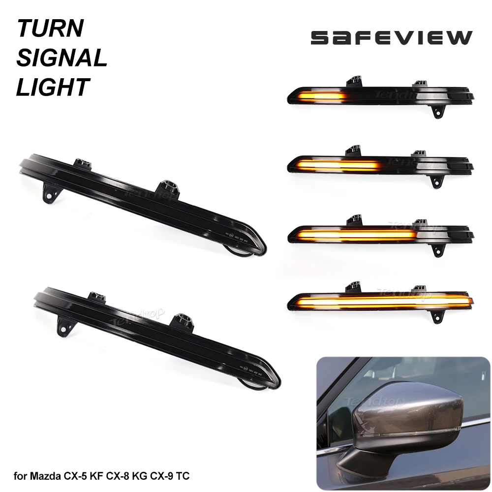 for Mazda CX-5 KF CX-8 2017-2019 CX-9 TC Dynamic Turn Signal Light LED Side Rearview Mirror Sequential Indicator Blinker Lamp