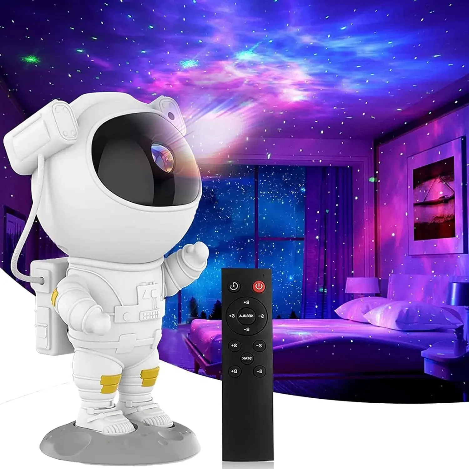 Star Projector Galaxy Astronaut Space Projector Ceiling LED Lamp with Timer and Remote for Christmas, Birthdays, Valentine's Day