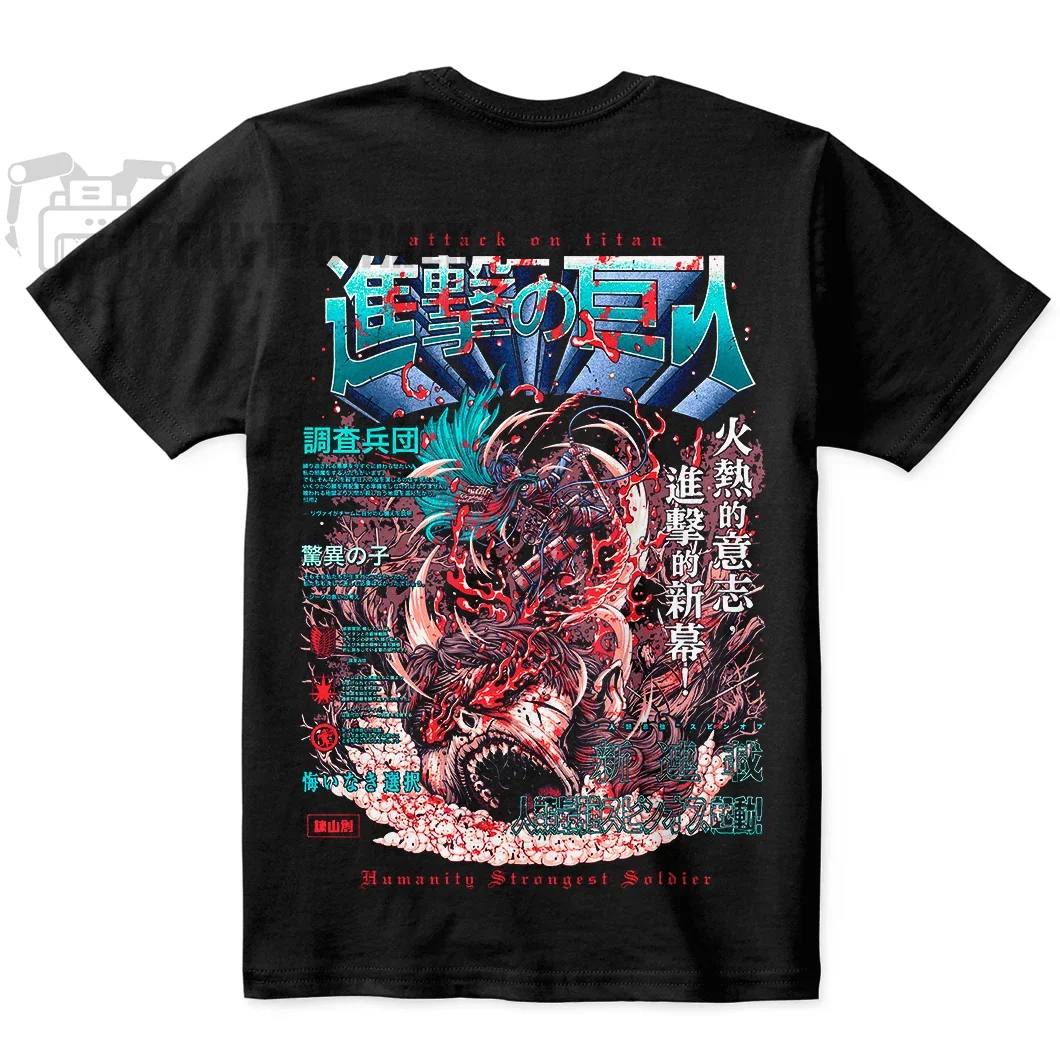 T-Shirt à Motif de Dessin Animé Attaque des Titans, 100 Coton Doux, Eren Régions bling Shingeki No Kyojin