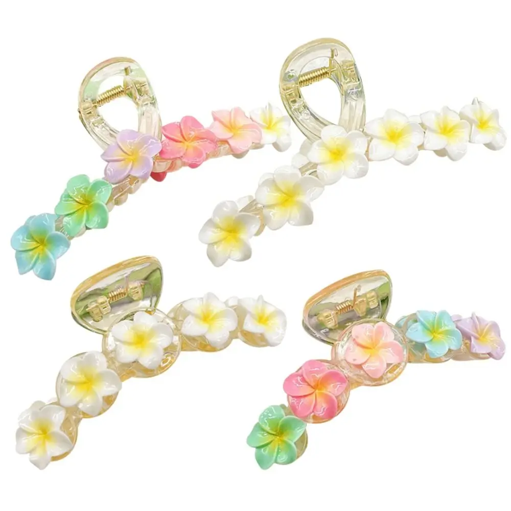 Bohemia Plumeria Flower Hair Claw Korean Style Hair Clamps Summer Flower Claw Clip Headwear Crab Cllip Ponytail Shark Clip