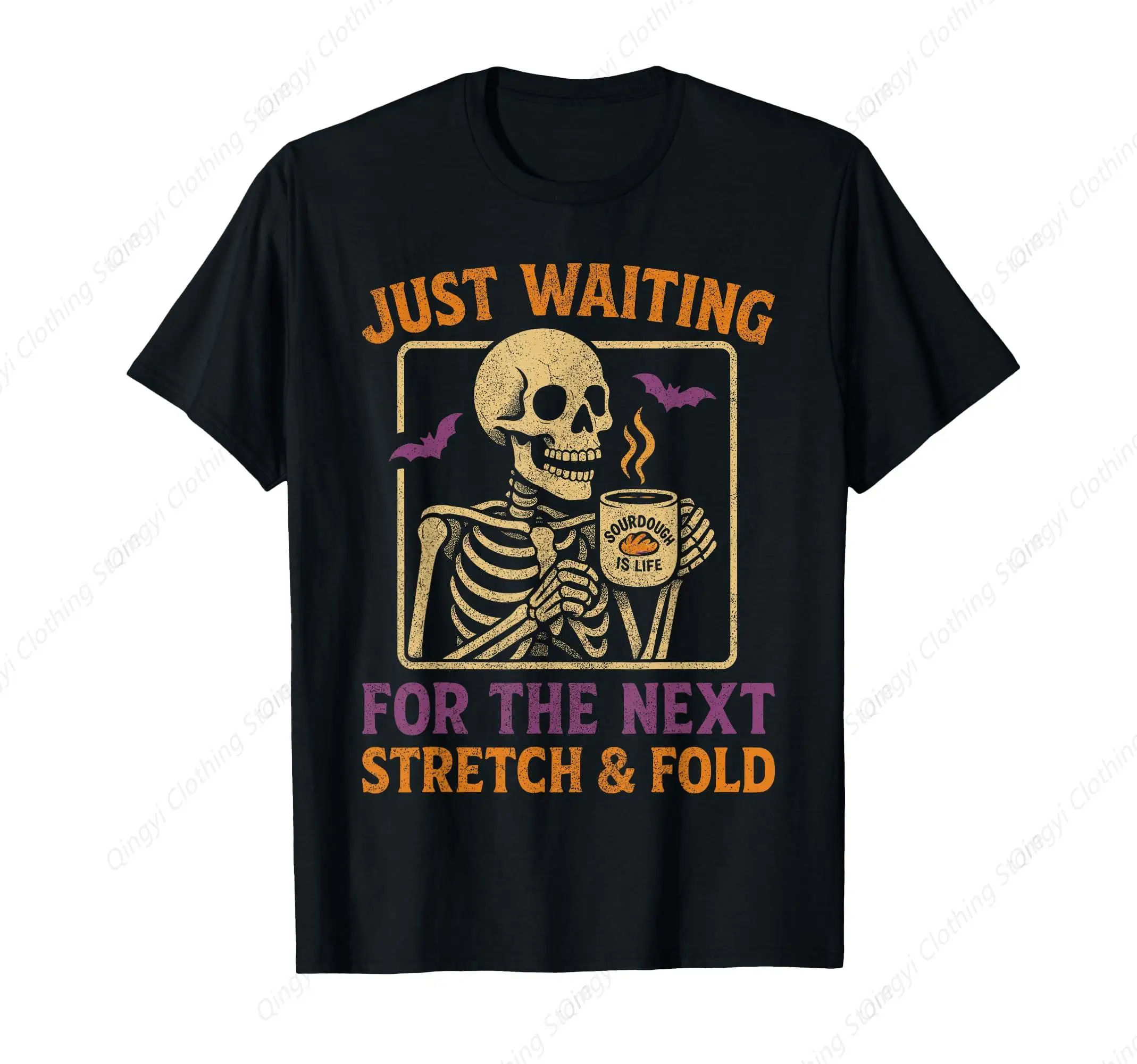 

Funny Baking Sourdough Halloween Skeleton Stretch and Fold T-Shirt