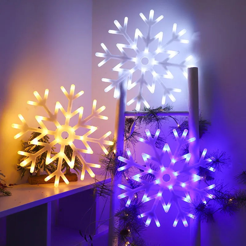 Led luminoso floco de neve pendurado luz da árvore natal feriado layout modelagem ao ar livre à prova dwaterproof água pendurado luz da árvore