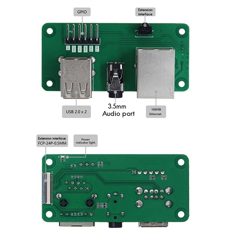 For Walnutpi Zerow Expansion Board 100M Ethernet Port 2XUSB2.0 3.5Mm Audio Output With Acrylic Base