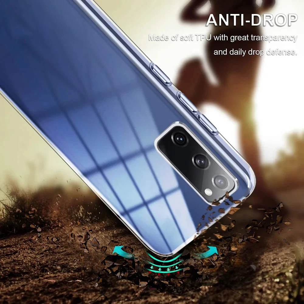 Custodia morbida Ultra sottile per Samsung Galaxy S23 S22 S21 S20 Note 20 Ultra 10 S10 S9 Plus 9 8 Cover posteriore in Silicone trasparente