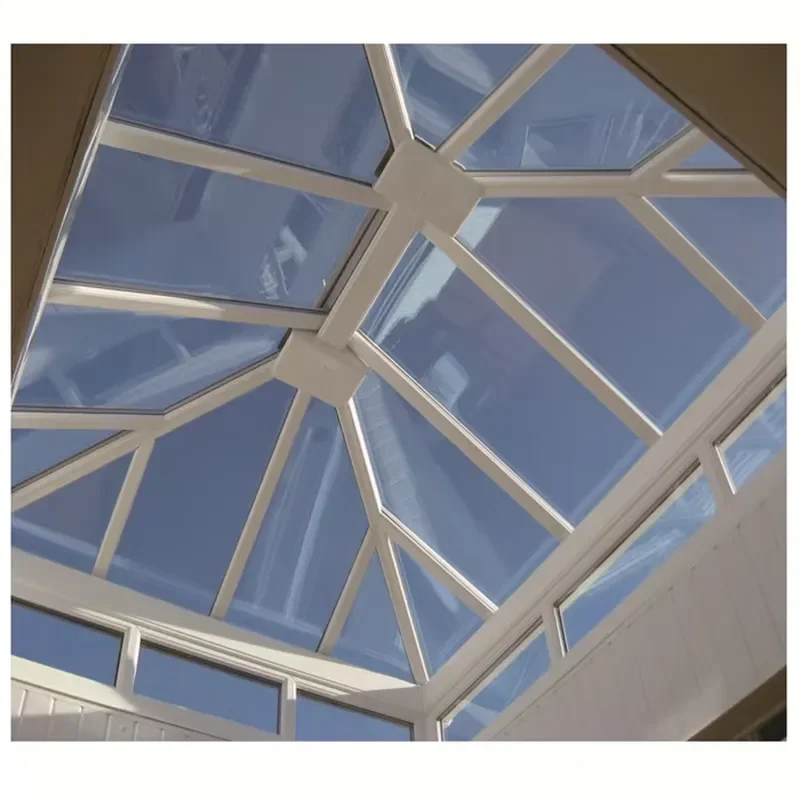 Aluminum Pyramid Skylight Window Double Glazed Glass Roof Awning Modern Design Waterproof Insulation for House Terrace