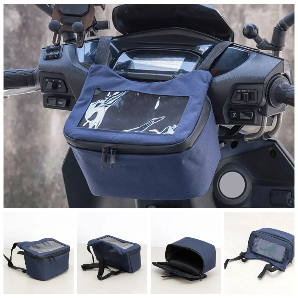 

Сумка для горного велосипеда с окном, сумка для хранения, водонепроницаемая сумка для мотоцикла, электрического скутера, прочная большая вместительная передняя сумка для велосипеда