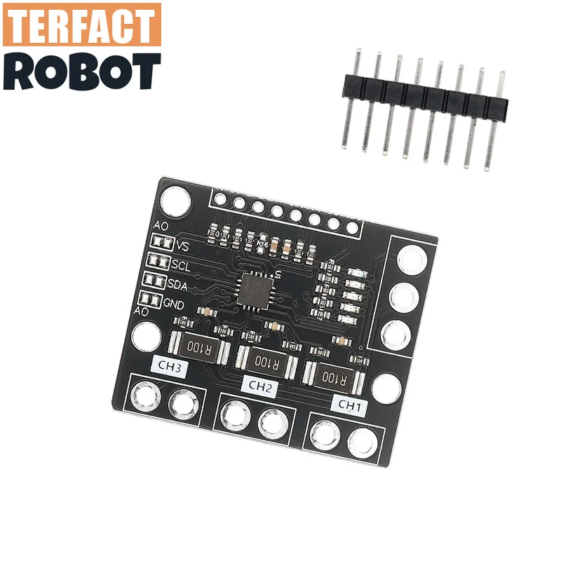 TERFACT  2pcs INA3221 I2C SMBUS Triple-Channel Shunt Current Power Supply Voltage Monitor Sensor Board Module