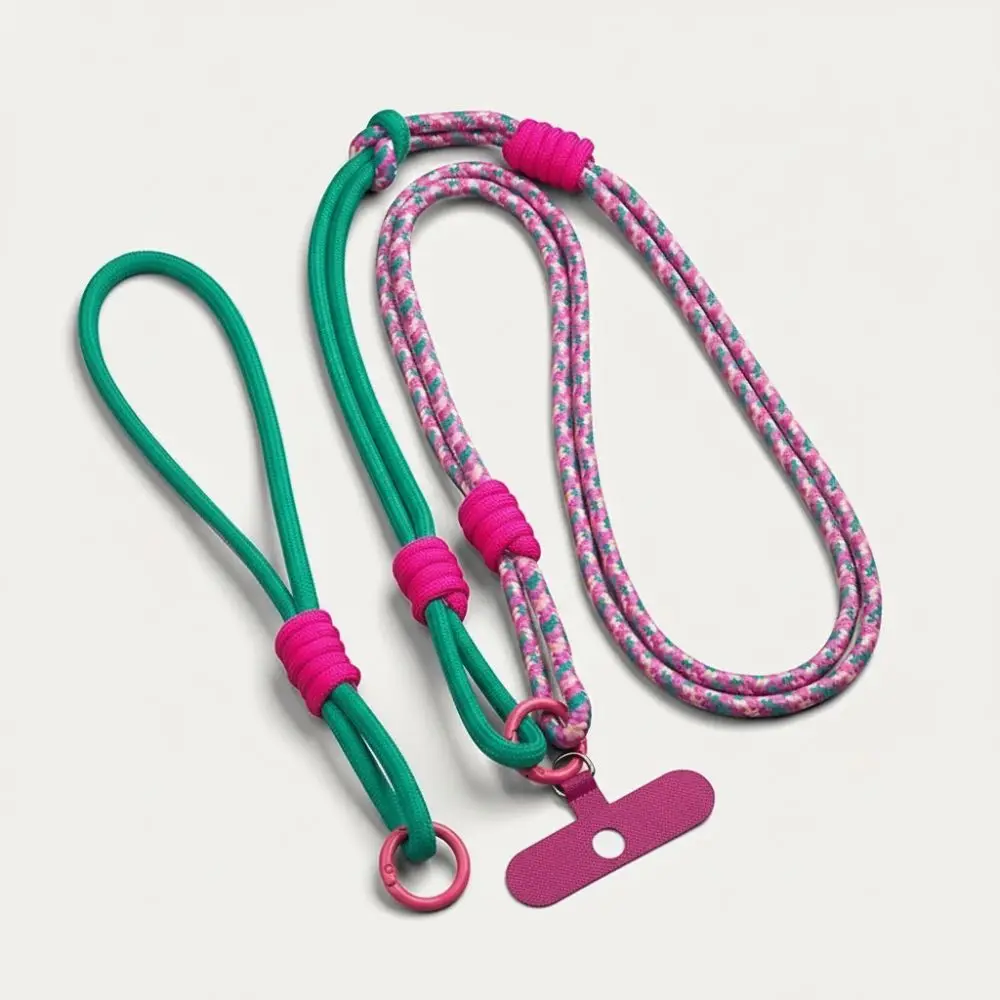 Lanière tissée à la main personnalisée, pendentif multifonctionnel réglable pour téléphone Portable, longue corde Portable en Nylon suspendue au cou