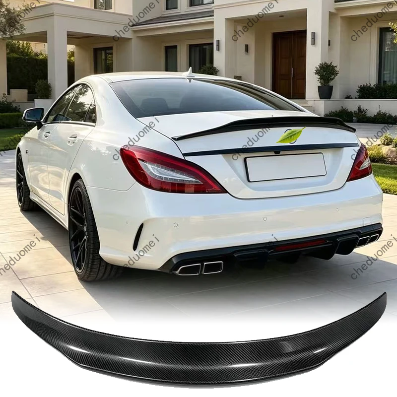 Suitable for Mercedes Benz 2012-2016 CLS 63 AMG C218 Devil's Eye modified spoiler, real carbon fiber rear wing