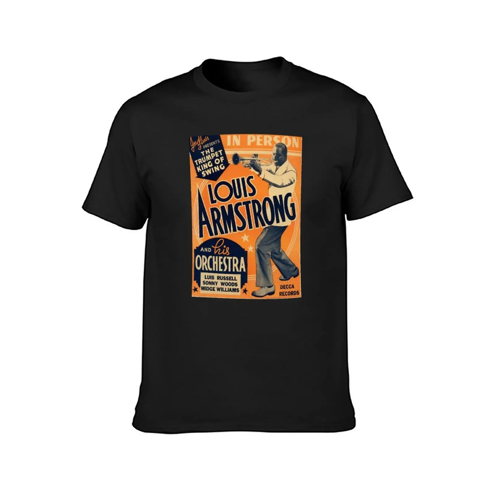 Louis Armstrong Vintage T-Shirt oversized Blouse customs design your own plain white t shirts men