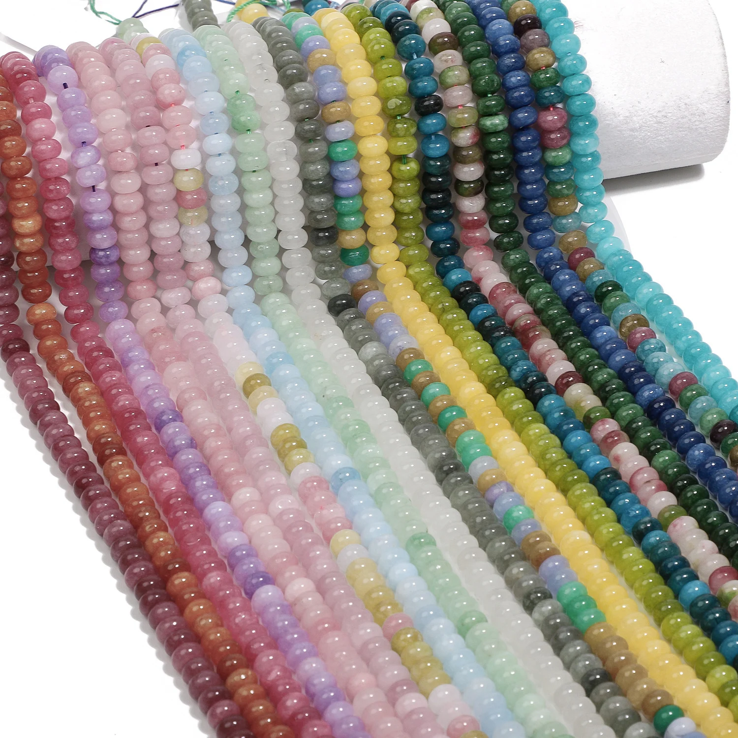 Strawberry Quartz Amazonite Cherry Tourmaline Yellow Jade Beads Loose Spacer Beads For Jewelry Diy Bracelet Necklace Making