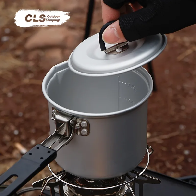 NOBANA&CLS Small Milk Pot Outdoor Mountain Camping Portable Barbecue Boiled Water Tea Coffee Single Pot Self-driving Folding Pot