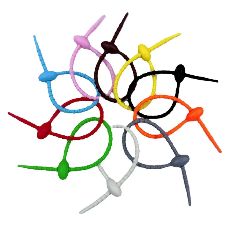 Pcs/Lot Silicone Reusable Bag Ties Twist Wire Fasten Cable Zip Tie Headset Data Line Wire Universal Tie