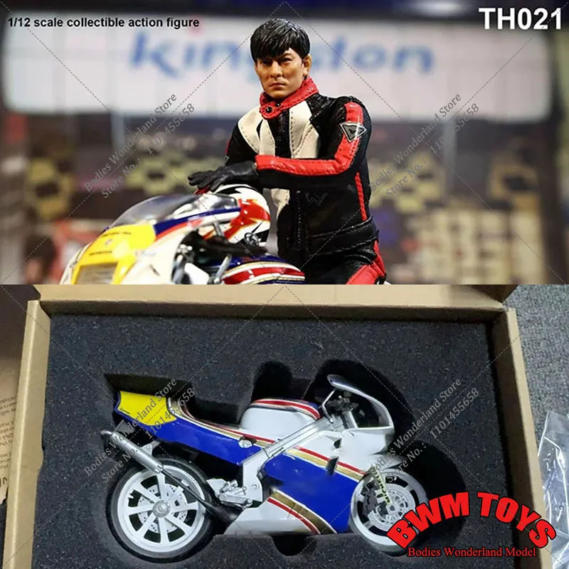 1990s 1/12 Scale Collectible Full Throttle Andy Lau Racing Cars Full Set 6\'\' Action Figure Toys with Customized Motorcycle
