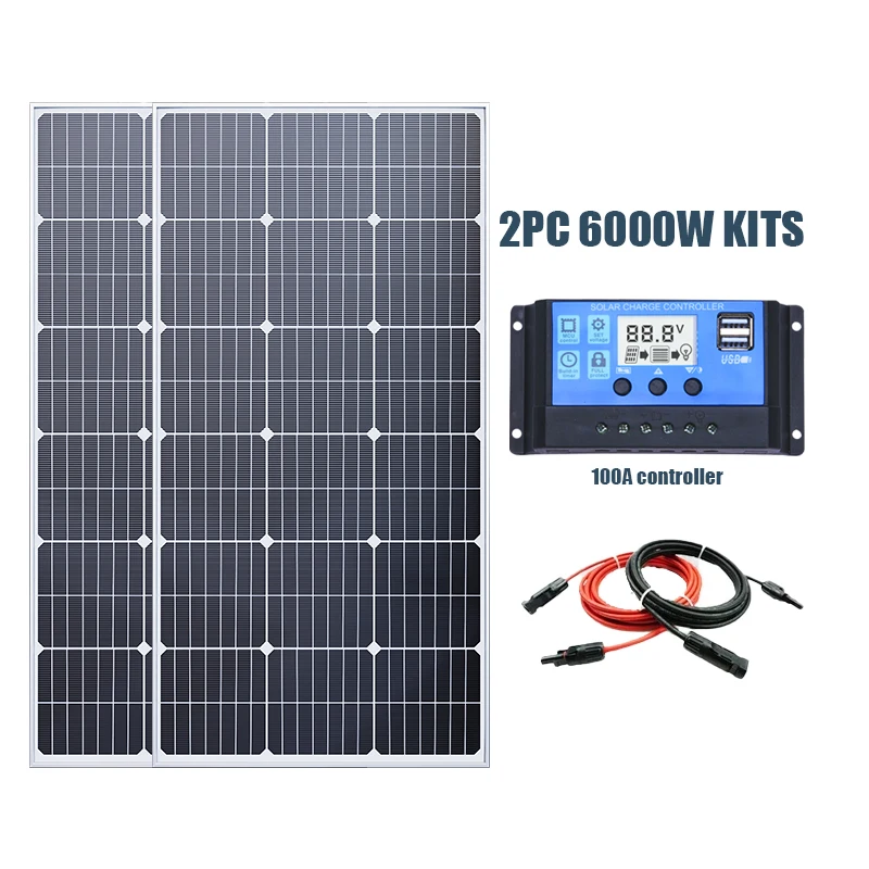 6000W Zonnepaneel 18V Hoge Efficiëntie 3KW Draagbare Power Bank Flexibel Opladen Outdoor Zonnecellen Voor Batterij Thuis RV Camping