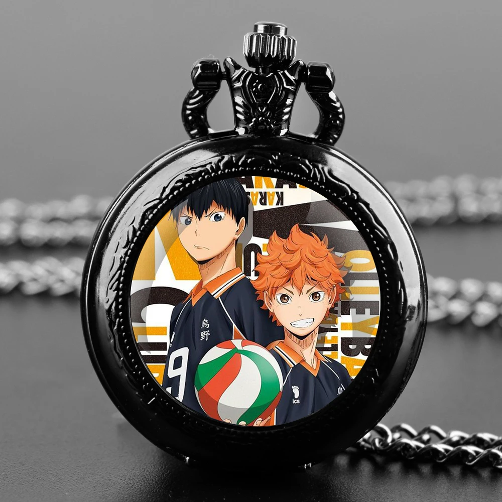 

New Volleyball Anime Haikyuu Vintage Quartz Pocket Watches for Women Men Watch Unique Pendant Clock Necklace Kids Jewelry Gifts