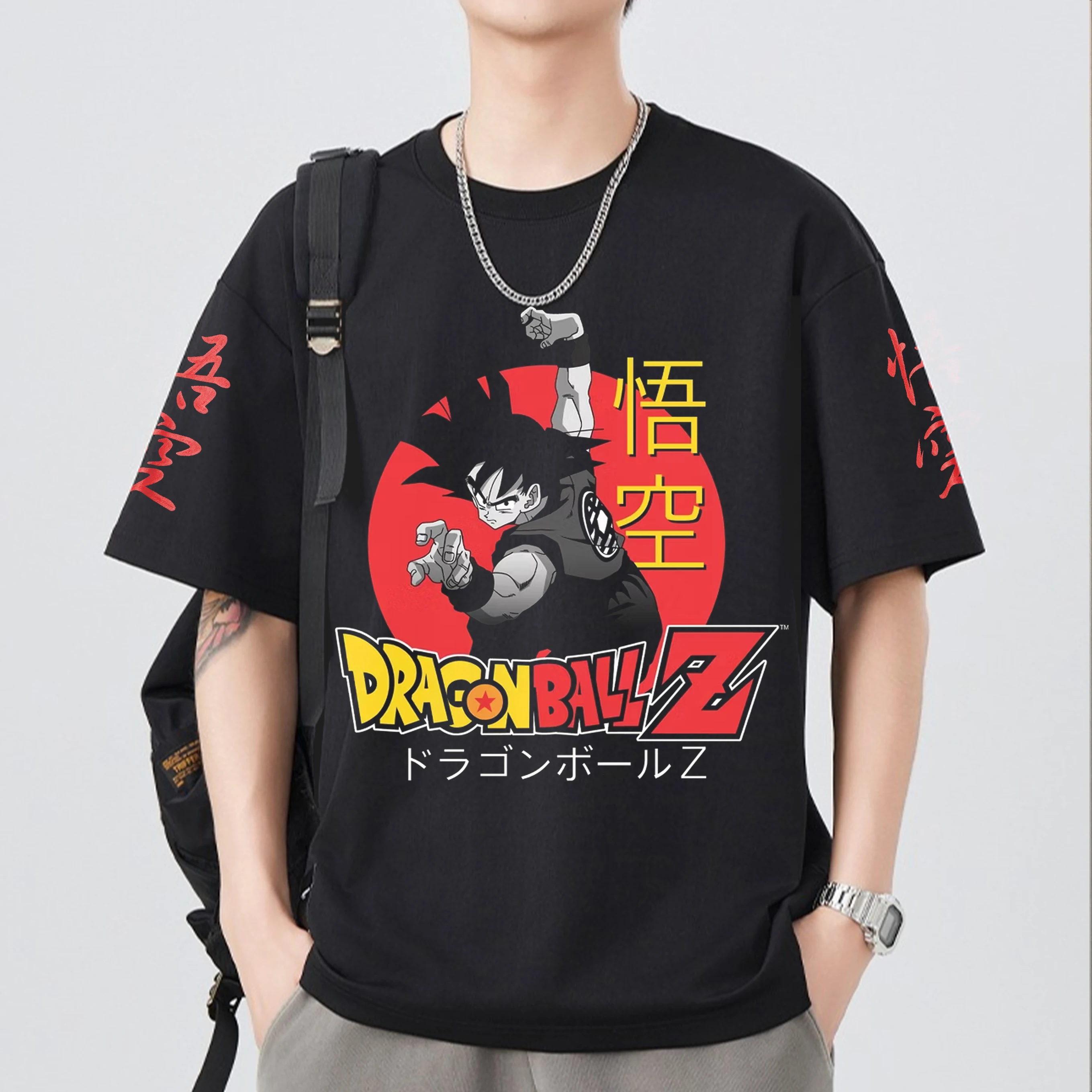 Tee Ball Set - ドラゴンボール Z プリント半袖コットン Tシャツ孫悟空ベジータ男性女性服原宿 Y2k Tシャツヴィンテージカジュアル