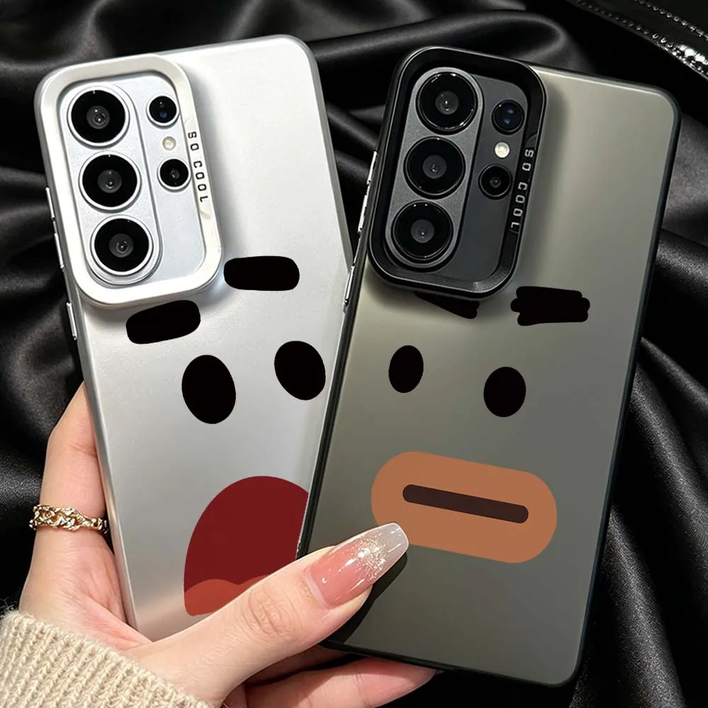 

Cartoon Face With Mouth Phone Case For Samsung Galaxy S26 S25 S24 S23 S22 S21 S20 Ultra FE Plus Edge Plating Matte Cover
