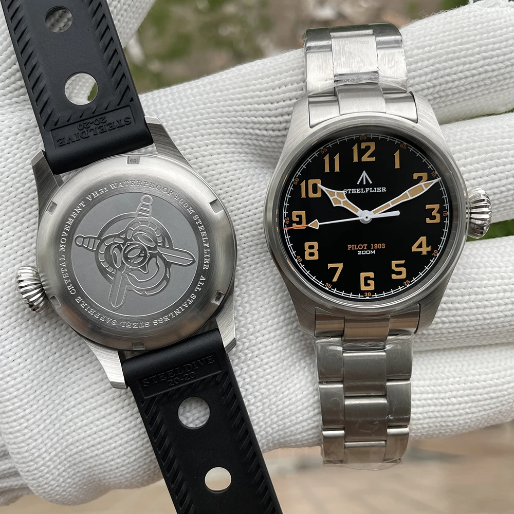 ساعة يد كوارتز جديدة رسمية من STEELFLIER SF740V سوبر C3 مضيئة 200 متر مقاومة للماء VH31 حركة كتم الصوت ساعة عمل عصرية للرجال