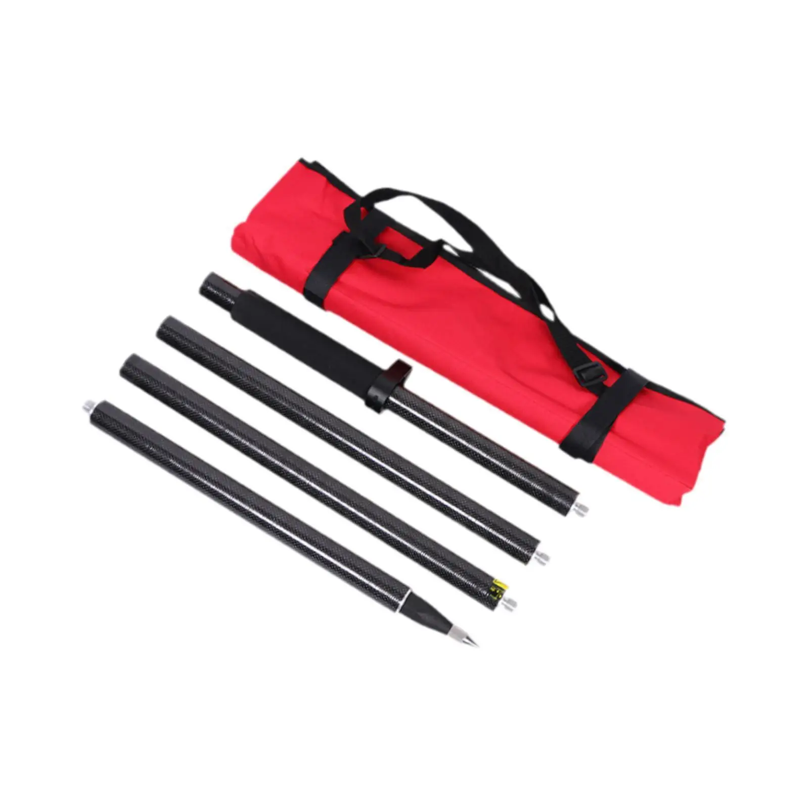 4 Section Survey Pole W/ Soft Bag Stable Structure Survey Accessories for Difficult Positions Ground Base Measurements Engineers