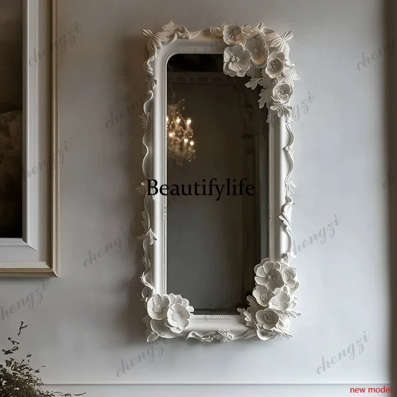 

Big Flower Decorative Mirrors Aesthetic Apartment Princess Square Mirrors Full Body Nordic Espejos Decorativos Home DecorationsA
