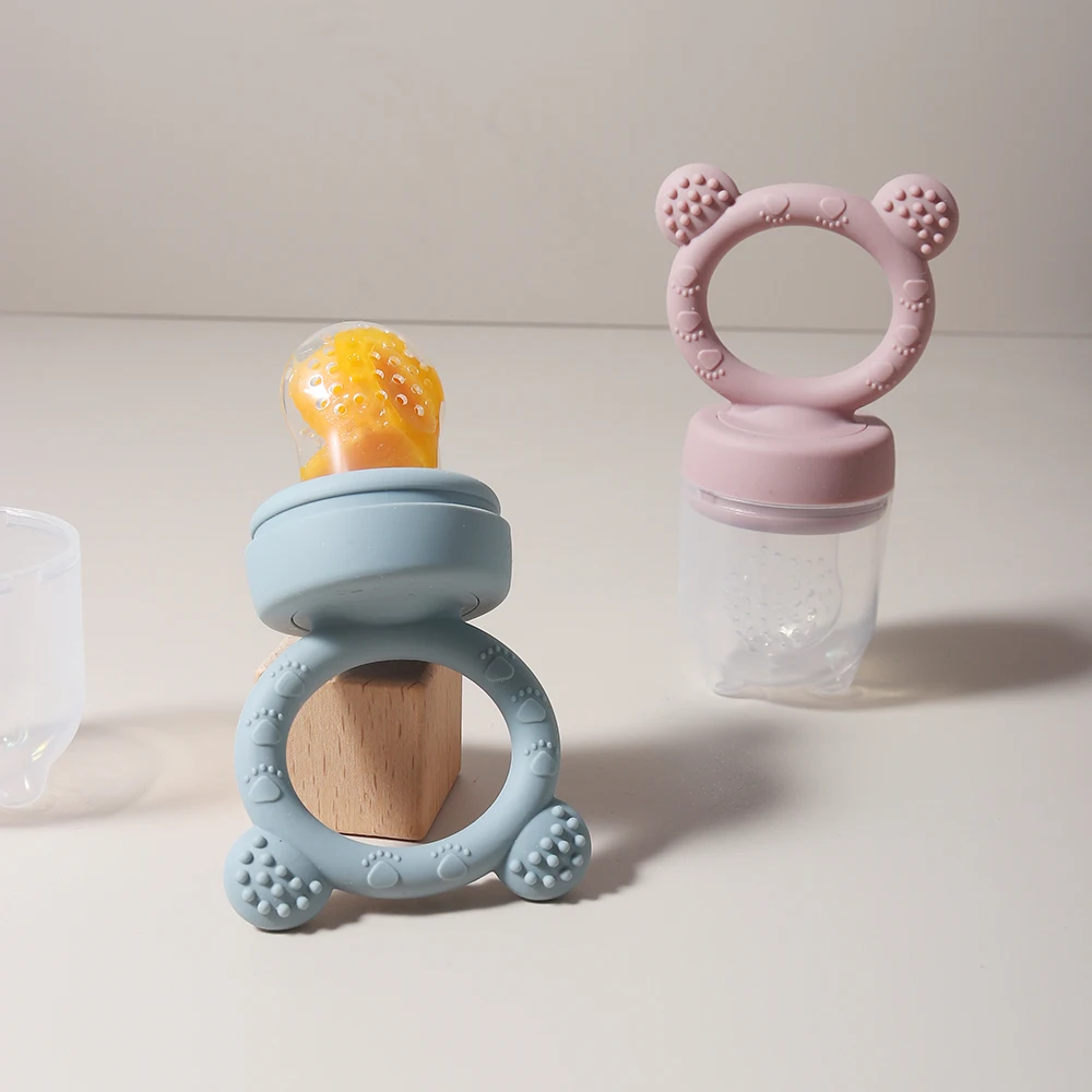 Baby Silicone Fruit Feeder – Bite & Explore Fresh Fruits Cute Cartoon Design Chewable Soft