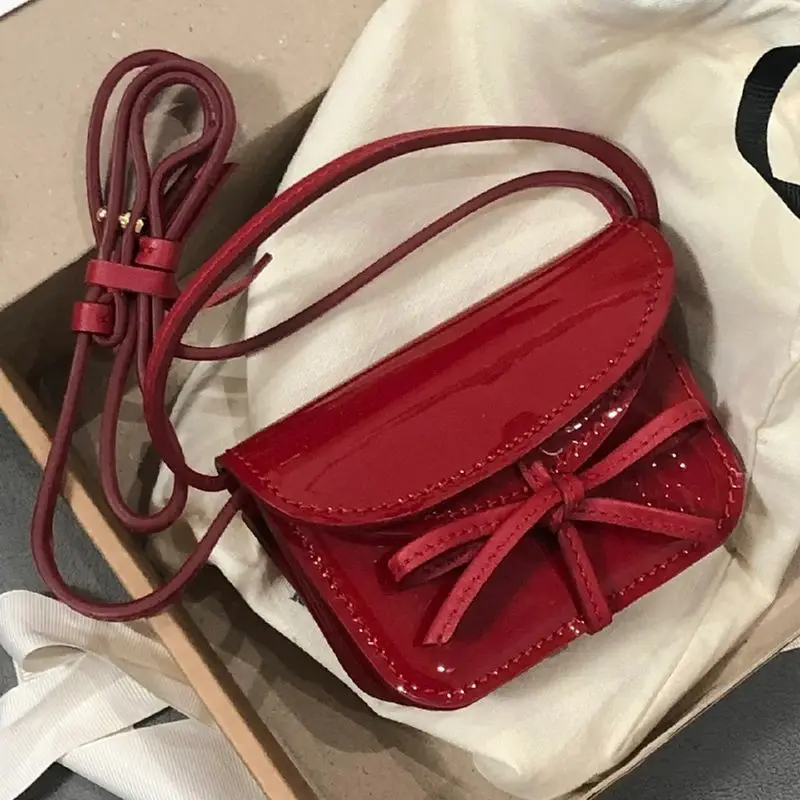 JIAERDI Sweet Cool Bow Square Messenger Bag Purse Women 2024 Vintage Red Mini Bag Female Retro Casual Crossbody Bags Aesthetic