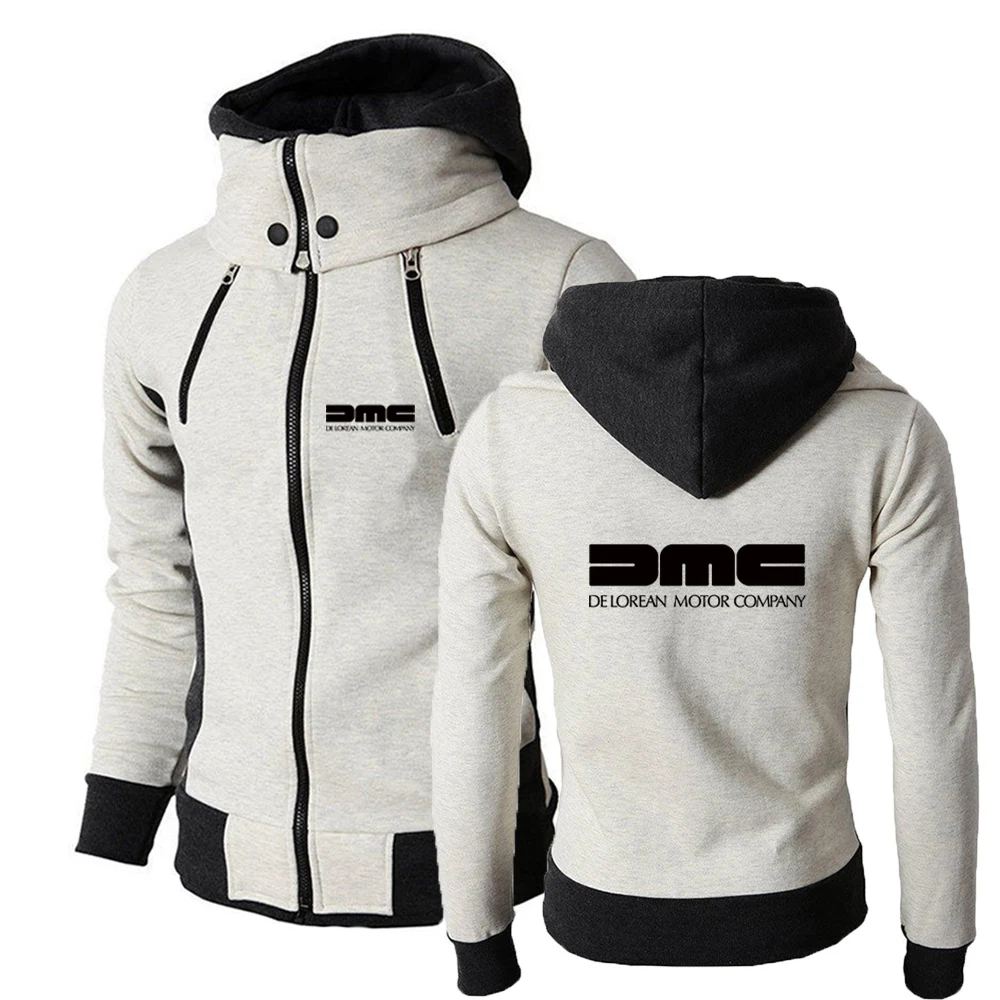 2024 Spring and Autumn New Men's DMC DeLorean Chest Zipper Hoodie Three-color Style Causal Comfortable Simplicity Tops